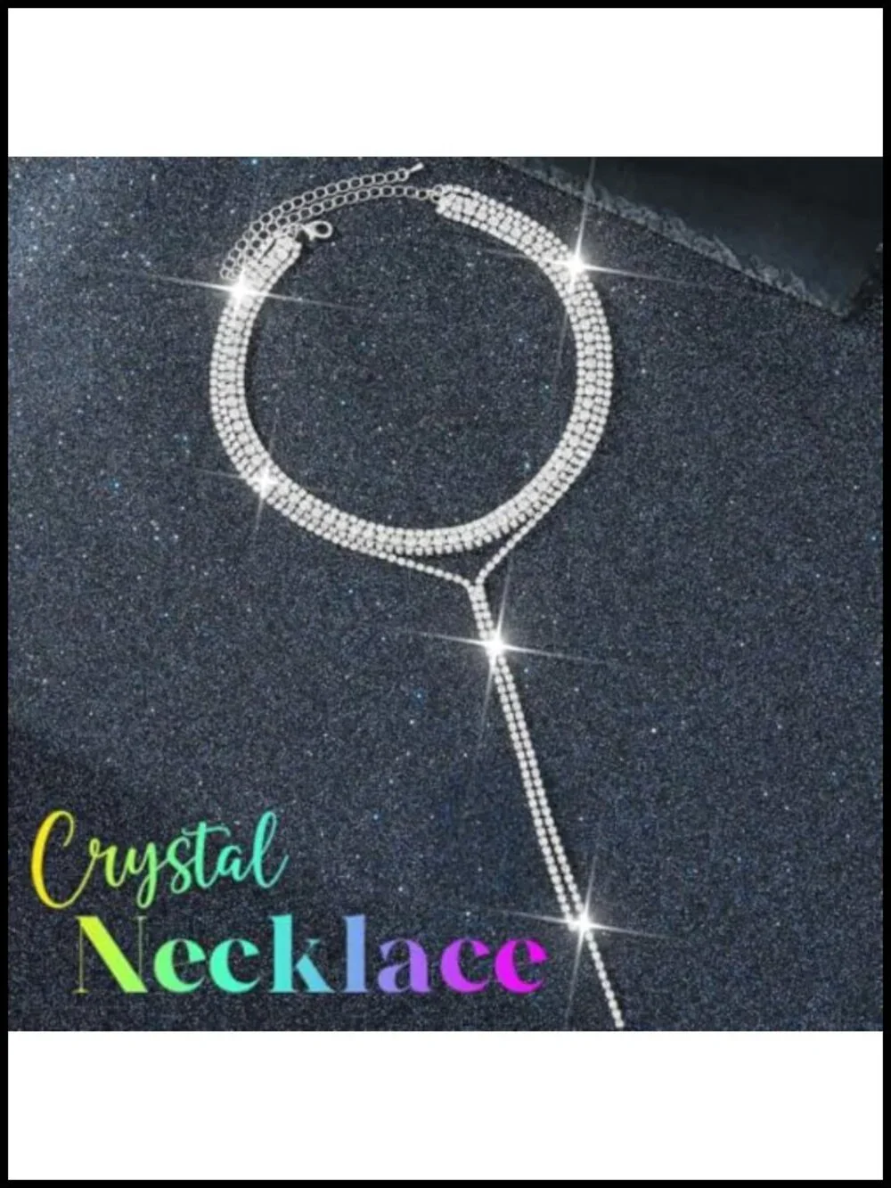 Cubic Zirconia Rhinestone Choker Necklace Bridal Prom Jewelry